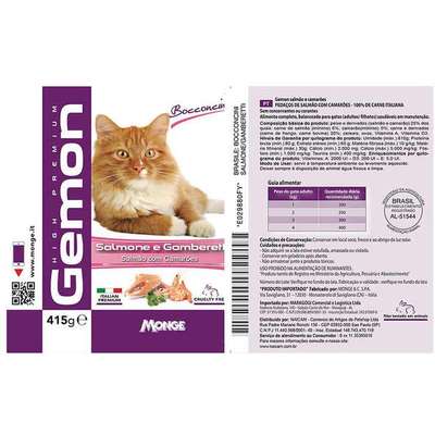 Ração Úmida Gemon Patê de Atum com Camarões para Gatos