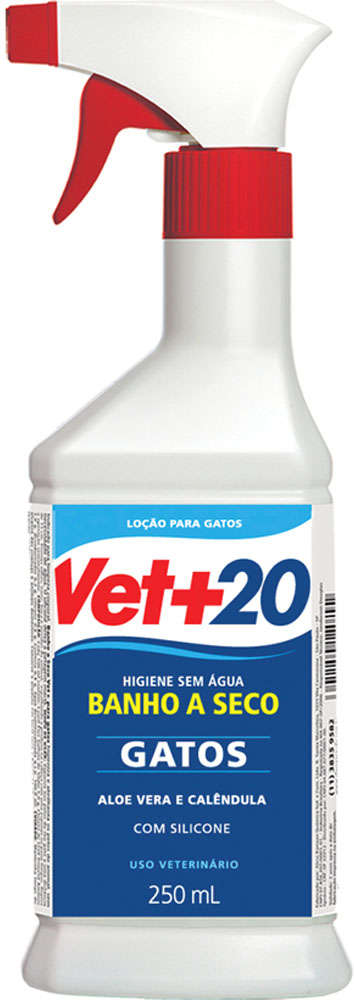 Banho a Seco Spray Vet+20 para Gatos - 250 mL