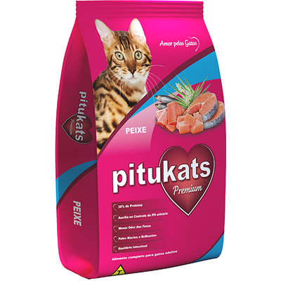 Ração Pitukats Peixes Gatos Adultos  - 8 kg