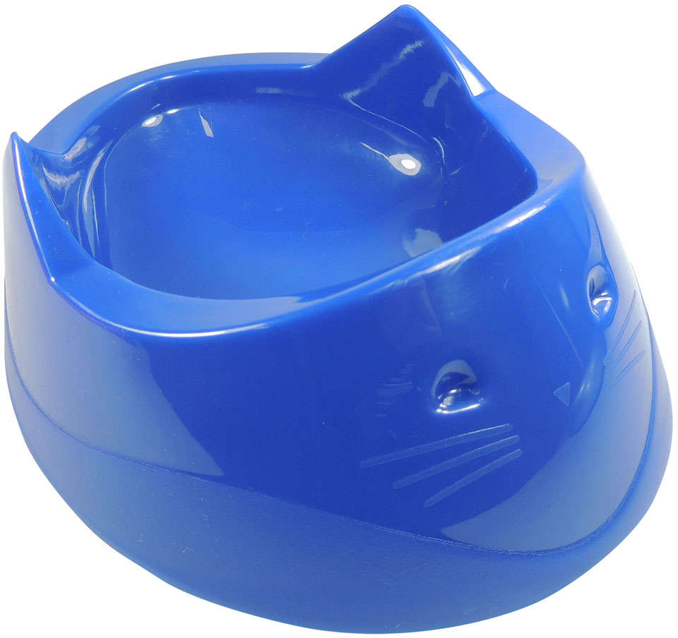 Comedouro Plástico Furação Pet Cara do Gato 200 mL - Azul