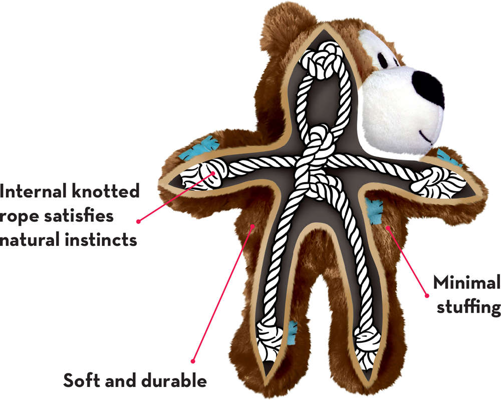 Brinquedo KONG Wild Knots Bear Marrom para Cães - Tam. M