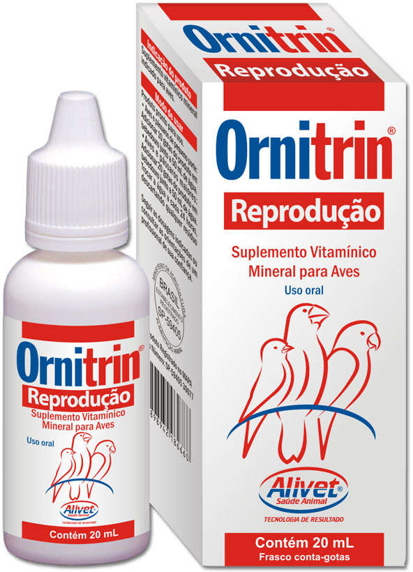 Suplemento Vitamínico Alivet Ornitrim Reprodução para Pássaros - 20 mL