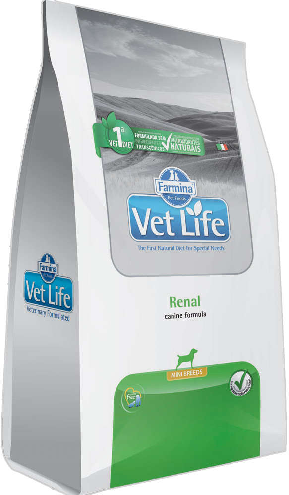 Ração Farmina Vet Life Natural Renal para Cães Mini - 2Kg