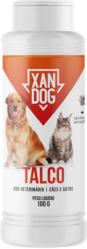 Talco Antipulgas e Antisséptico Centagro Xandog para Cães e Gatos - 100 g