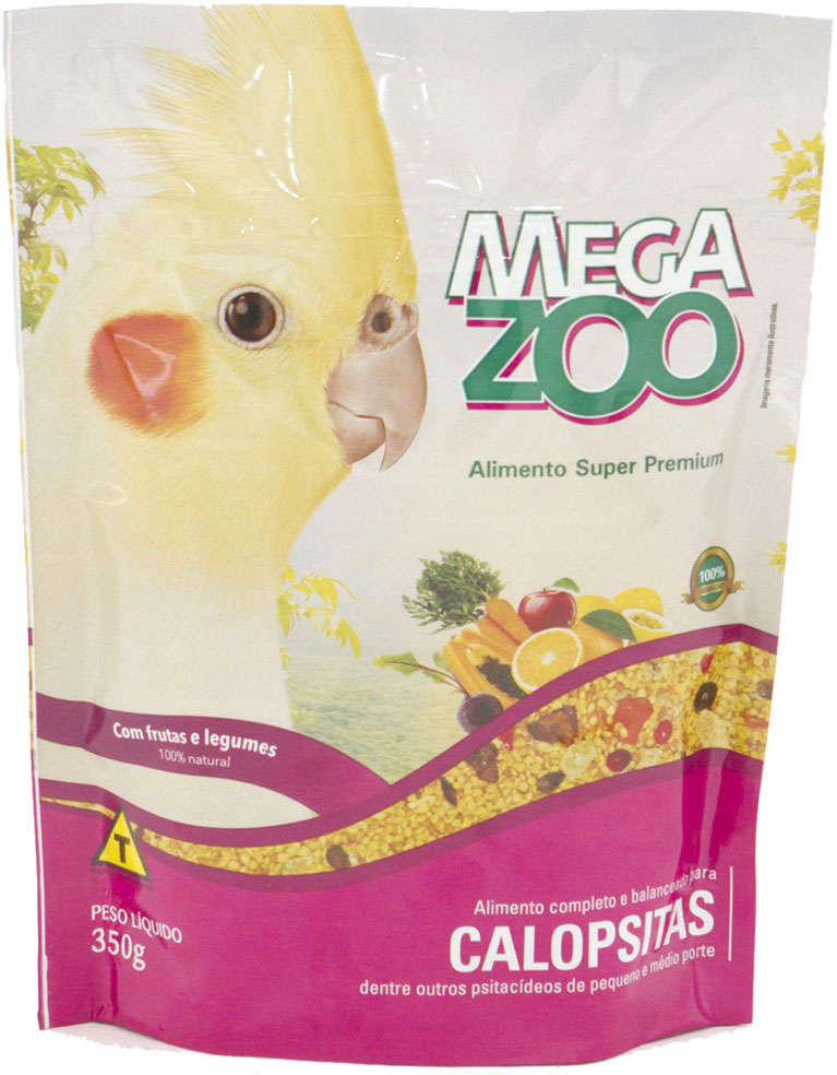 Ração Megazoo com Frutas e Legumes para Calopsitas - 350 g