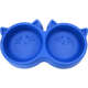Comedouro Pet Injet Duplo Gato Luxo Azul - 250 mL