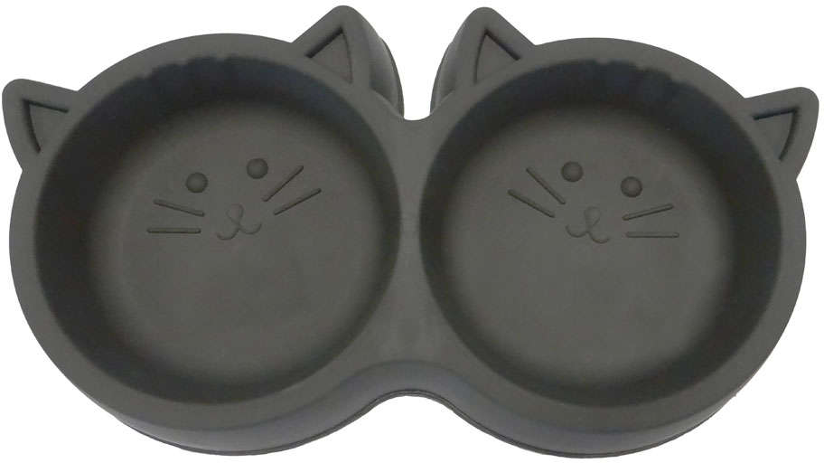 Comedouro Pet Injet Duplo Gato Luxo Preto - 250 mL
