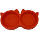 Comedouro Pet Injet Duplo Gato Luxo Vermelho - 250 mL