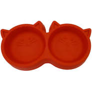 Comedouro Pet Injet Duplo Gato Luxo Vermelho - 250 mL