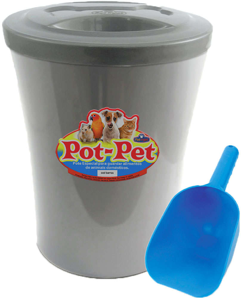 Kit Capis Regina Pot Pet Prata 10 L + Concha Dosadora