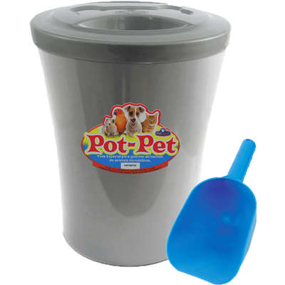 Kit Capis Regina Pot Pet Prata 10 L + Concha Dosadora