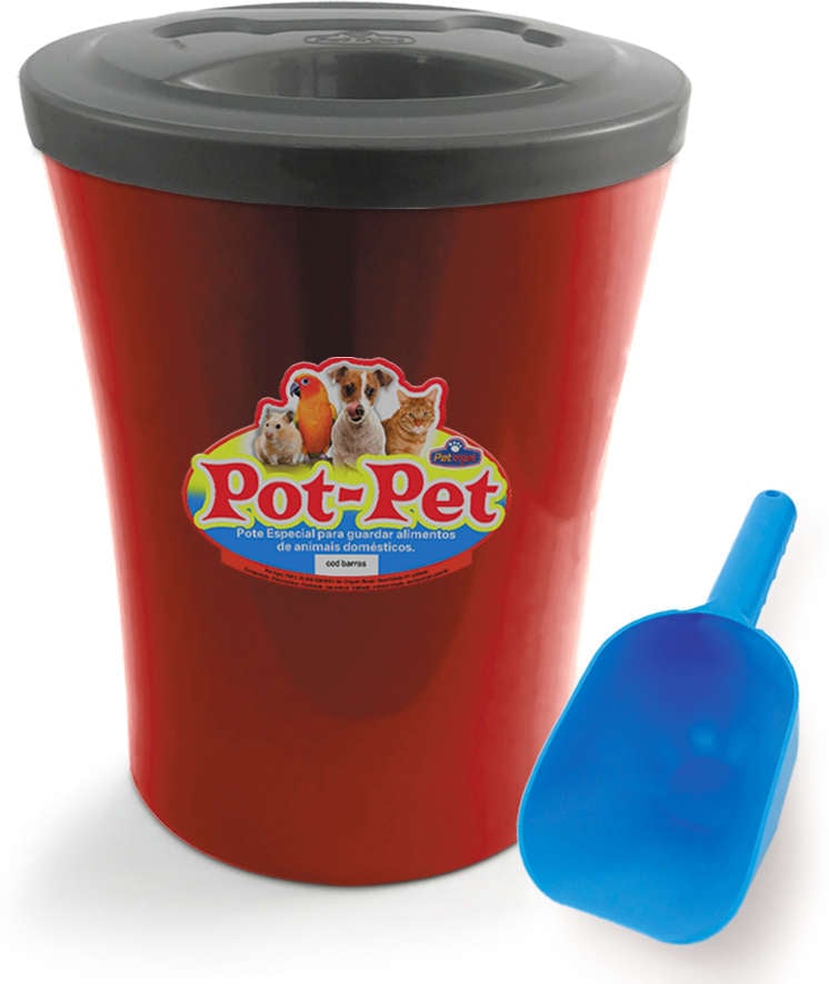 Kit Capis Regina Pot Pet Vermelho 10 L + Concha Dosadora - Tam. Único