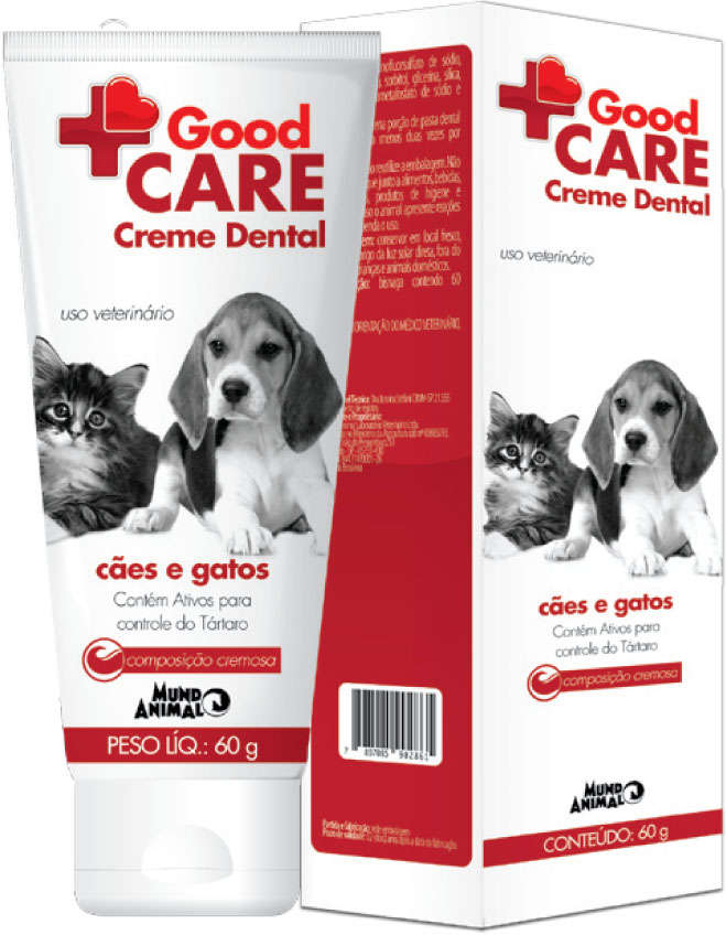 Creme Dental Mundo Animal Good Care para Cães e Gatos - 60 g
