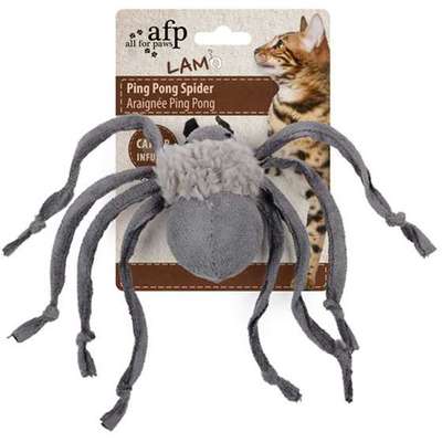 Brinquedo AFP Ping Pong Aranha Cinza com Catnip para Gatos