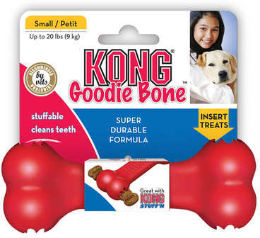 Brinquedo Interativo KONG Goodie Bone 10014 com Dispenser para Petisco Vermelho - Tam. G