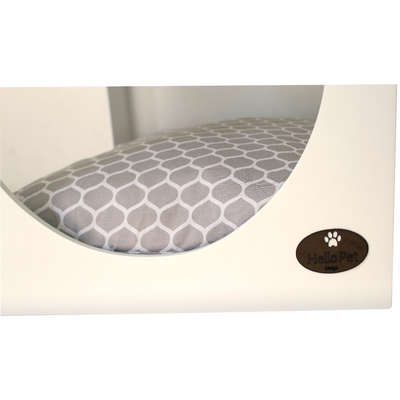 Cama Hello Pet Colmeia Cinza com Arranhador Branca