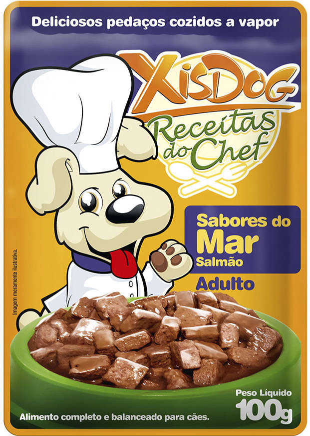 Ração Úmida XisDog Receitas do Chef Adulto Sabores do Mar Salmão - 100 g
