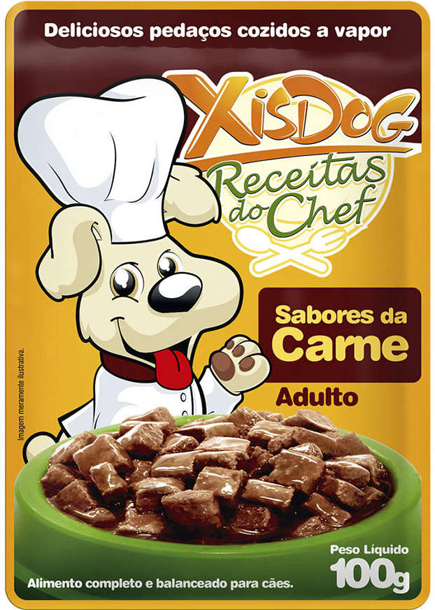 Ração Úmida XisDog Receitas do Chef Adulto Sabores da Carne - 100 g