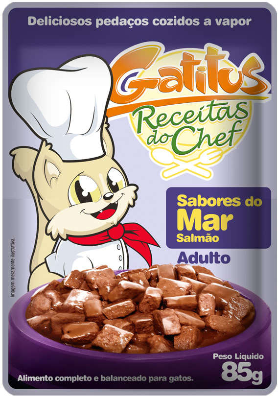 Ração Úmida Gatitus Sabores do Mar para Gatos - 85 g