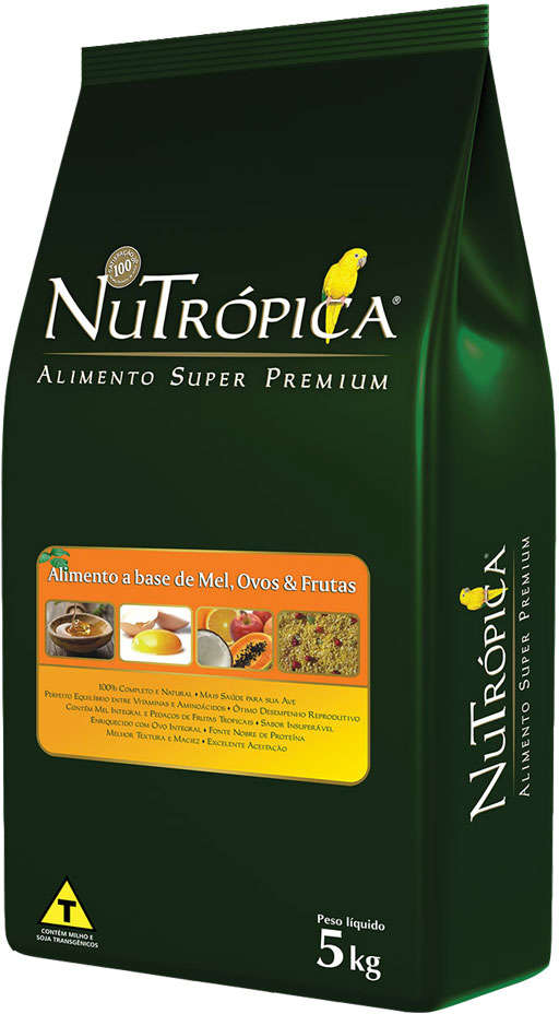Ração Nutrópica Farinhada à Base de Mel, Ovos e Frutas - 5Kg