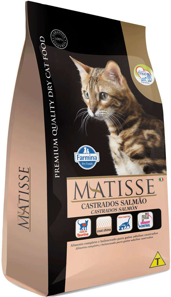 Ração Farmina Matisse Salmão para Gatos Adultos Castrados - 7,5Kg