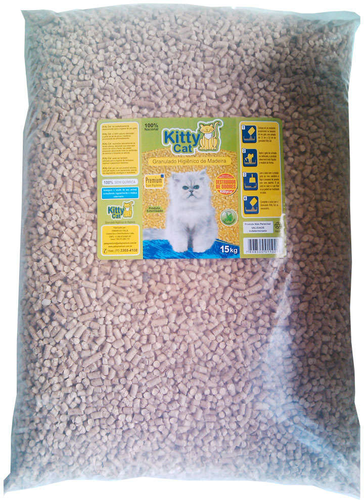 Granulado Higiênico de Madeira Kitty Cat - 15Kg