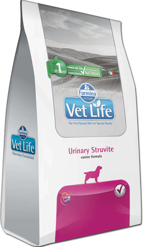 Ração Farmina Vet Life Natural Urinary Struvite para Cães Adultos om Distúrbios Urinários - 2Kg