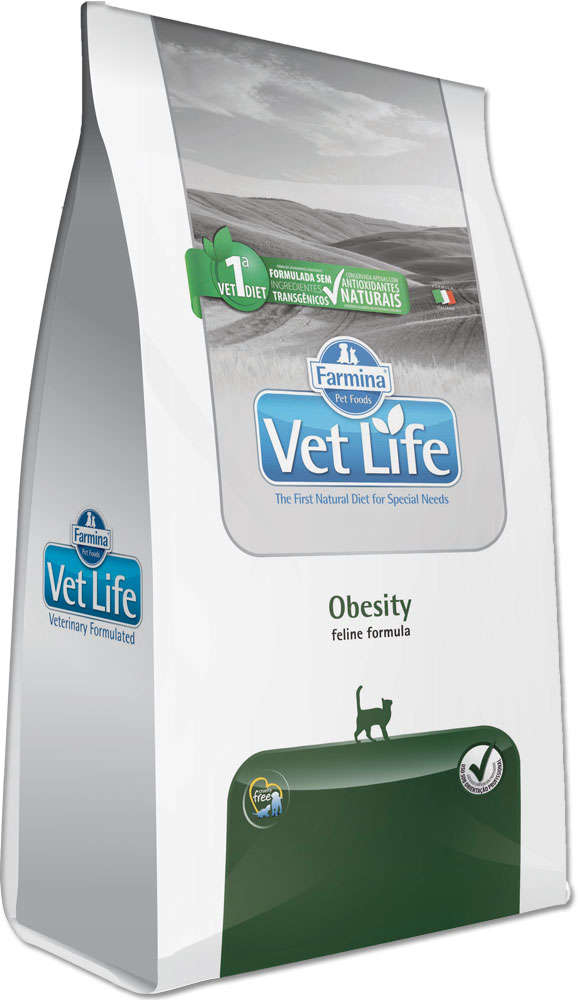 Ração Farmina Vet Life Natural Obesity para Gatos Adultos Obesos - 2Kg
