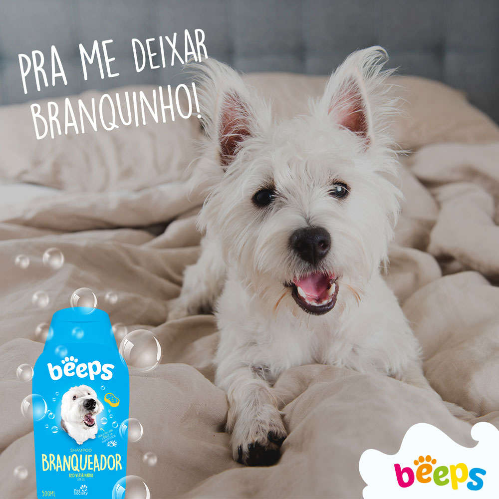 Shampoo Pet Society Beeps Branqueador - 500 mL
