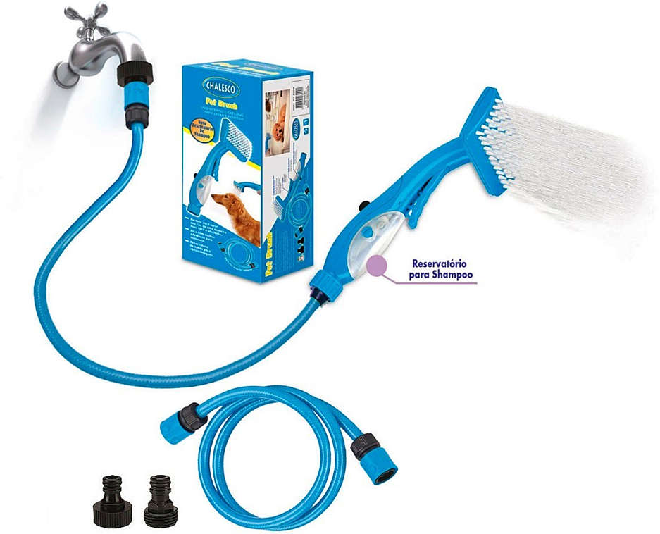 Ducha Prática Chalesco Pet Zoom Brush Azul - Tam. Único