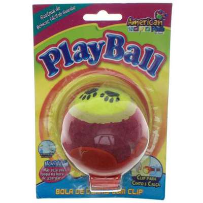 Brinquedo American Pets Bola de Tênis com Clip Playball Vermelho