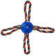 Brinquedo Pawise Bola de Borracha Dura com Corda 4 Pontas - Azul