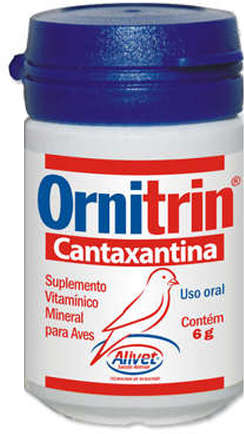 Suplemento Vitamínico Alivet Ornitrim Cantaxantina para Pássaros - 6 g