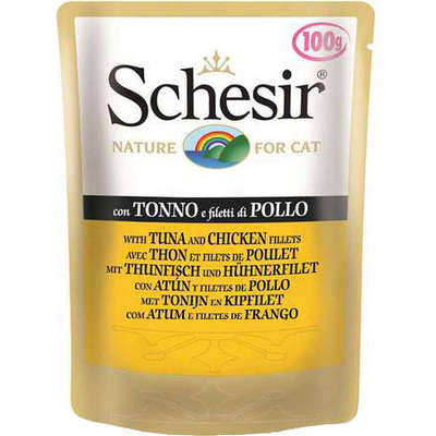Ração Schesir Nature Atum com Frango em Sachê para Gatos - 100 g