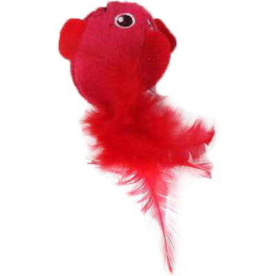 Brinquedo Pawise Pássaro com Pena e Catnip - Vermelho