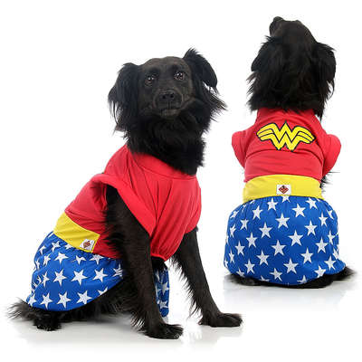 Fantasia Sula Pet Vestido Mulher Maravilha