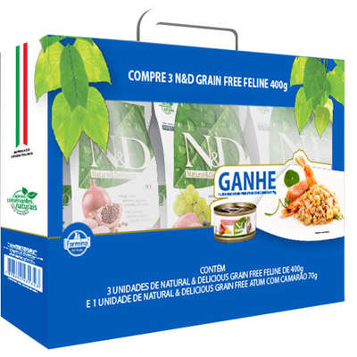 Kit Promocional Ração ND Feline Grain Free Line para Gatos Adultos