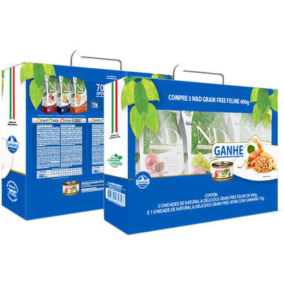 Kit Promocional Ração ND Feline Grain Free Line para Gatos Adultos