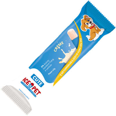 Picolé Icepet Pet Injet Sabor Creme com 12 Unidades