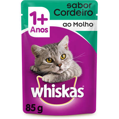 Ração Whiskas Sachê Cordeiro para Gatos Adulto