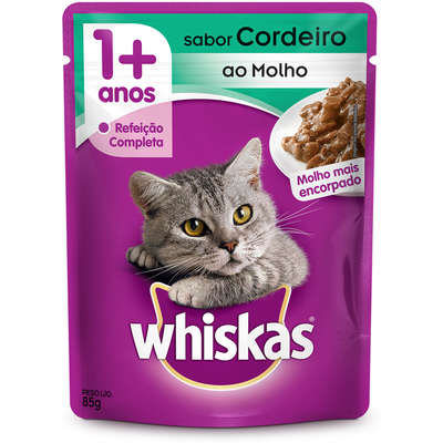 Ração Whiskas Sachê Cordeiro para Gatos Adulto	