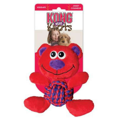 Brinquedo Kong Weave Knots Bear Vermelho para Cães