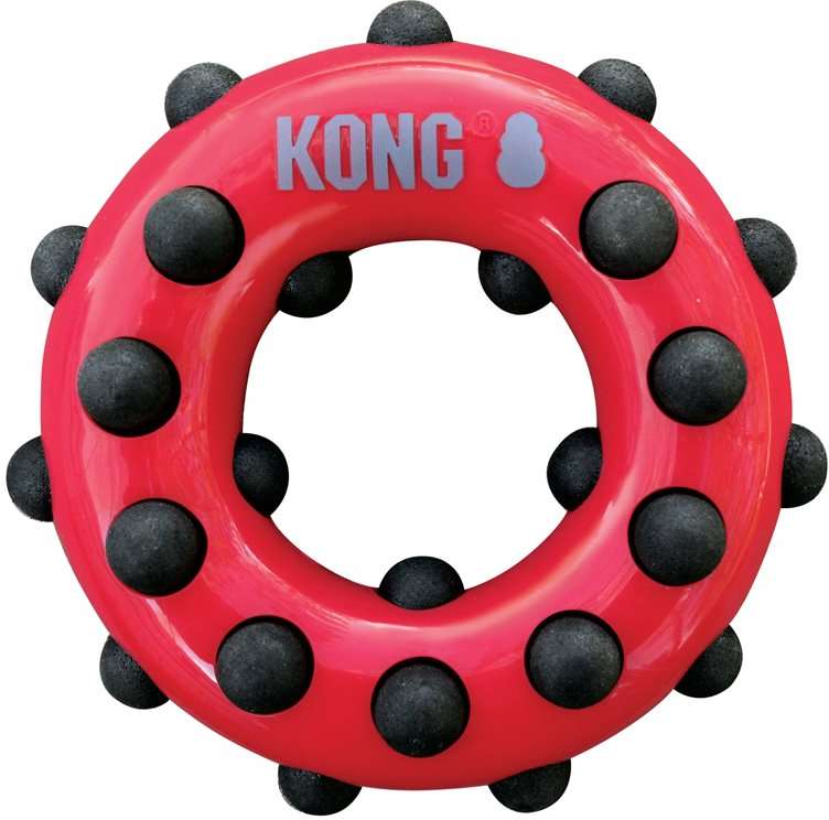 Brinquedo KONG Dotz Circle TDD31 Vermelho para Cães - Tam. P