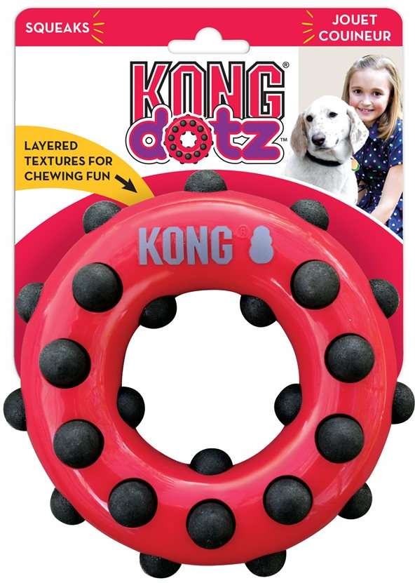 Brinquedo KONG Dotz Circle TDD31 Vermelho para Cães - Tam. P