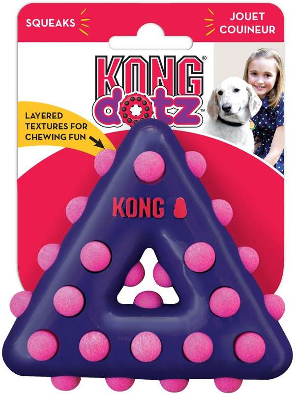 Brinquedo KONG Dotz Triangle TDD33 Roxo para Cães - Tam. P