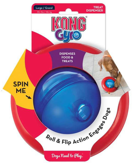 Brinquedo KONG Puzzle Gyro PGY1 Vermelho e Azul para Cães - Tam. G