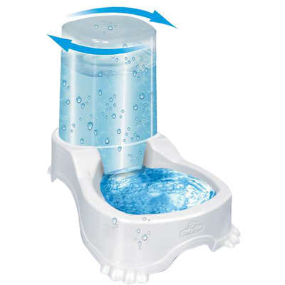 Comedouro e Bebedouro Pet Injet Automático de Dupla Função 1 Litro - Branco