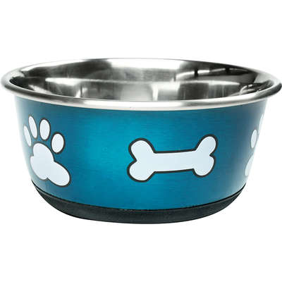 Comedouro Jambo Azul Metálico para Cães