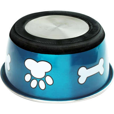 Comedouro Jambo Azul Metálico para Cães	