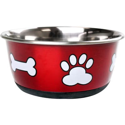 Comedouro Jambo Vermelho Metálico para Cães